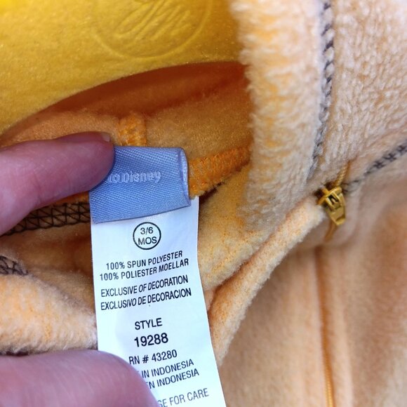 Disney Baby Winnie the Pooh Fleece Hooded Romper Costume Bunting Suit 3-6 Months - Picture 8 of 8